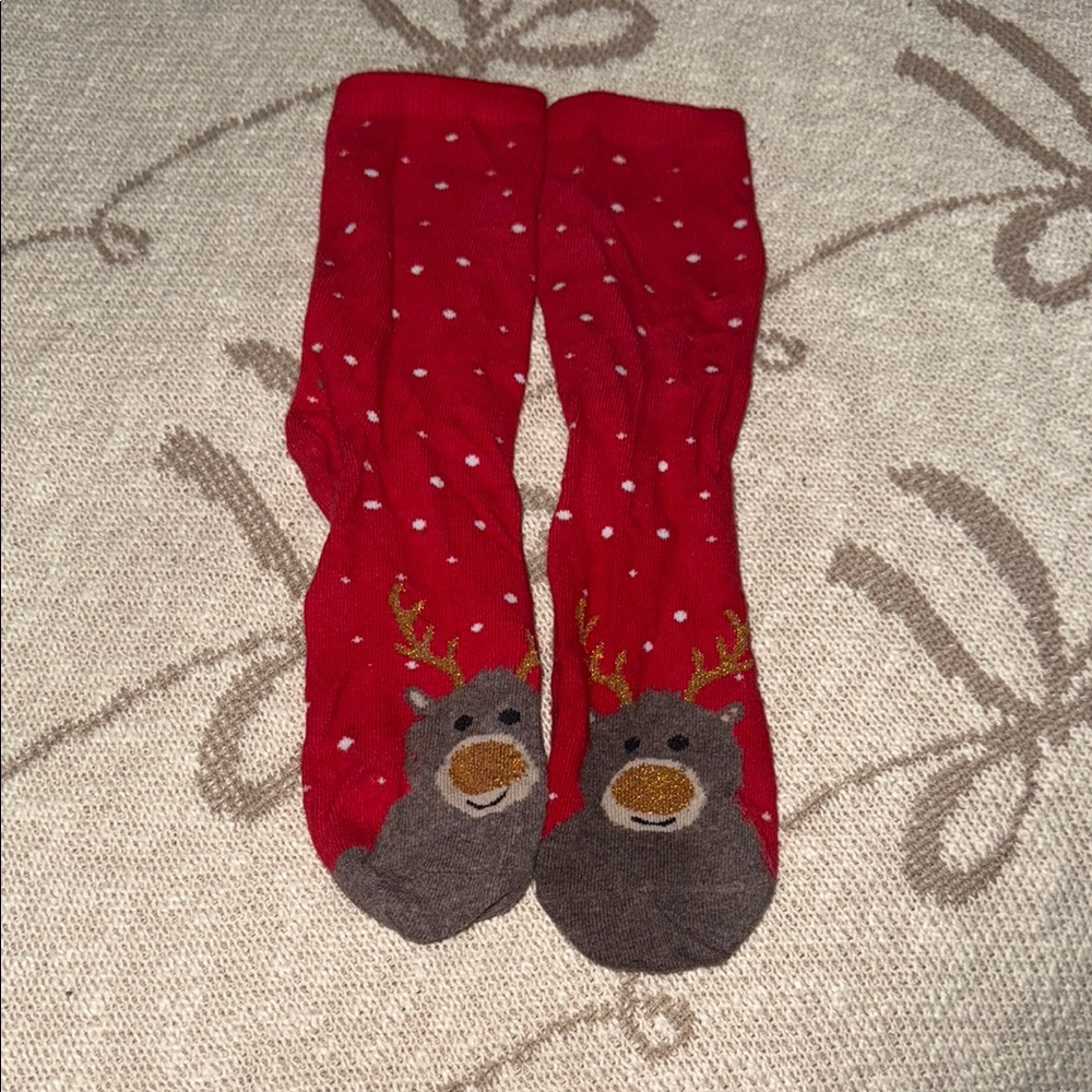 Red Reindeer Socks